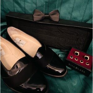 Bill Blass Mens Patent Leather Dress Shoes MadeItaly size 9.5 Cummerbund Bow Tie